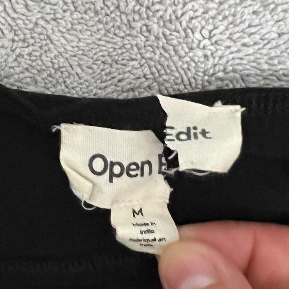 NWOT OPEN EDIT Women's Black V-Neck Cotton Blend Camisole (M) - Picture 6 of 8